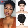 Short Afro Curly Human Hair Wigs Pixie Cut Short Wig 150% Density Glueless Full Machine-Made Brazilian Remy Hair For Black Women