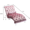 Velvet Armless Chaise Lounge with Solid Acrylic Legs