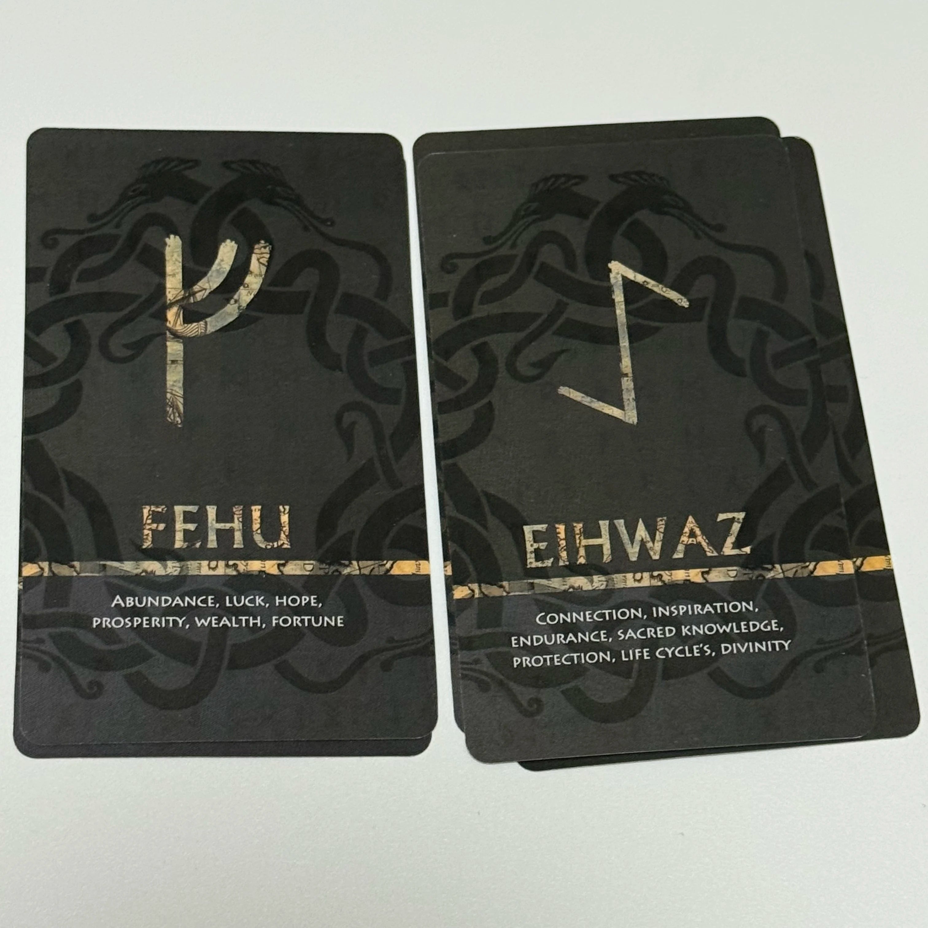 Elder Futhark Rune Cards with Meanings –25 Pcs Norse Mythology Oracle Cards for Fortune Telling & Meditation