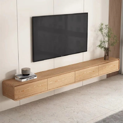 Pine Wood Floating TV Stand