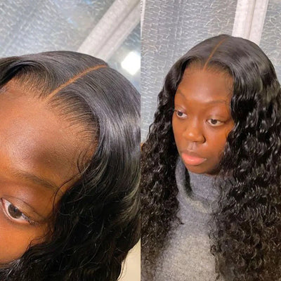 Glueless Pre-Plucked Deep Wave Lace Frontal Wig