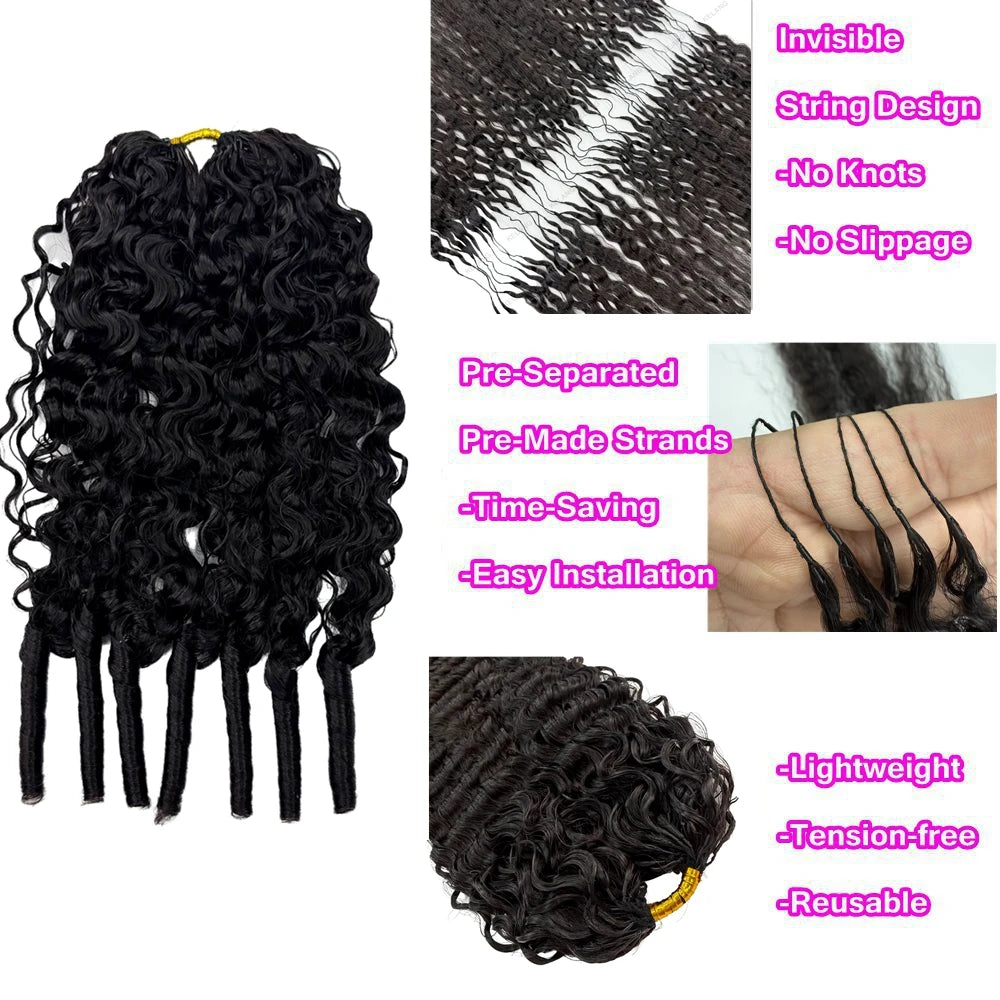 Burmese Curly Feather Crochet Human Hair Extensions Pre Looped For Black Women Pre Separated Knotless Hair For Braiding