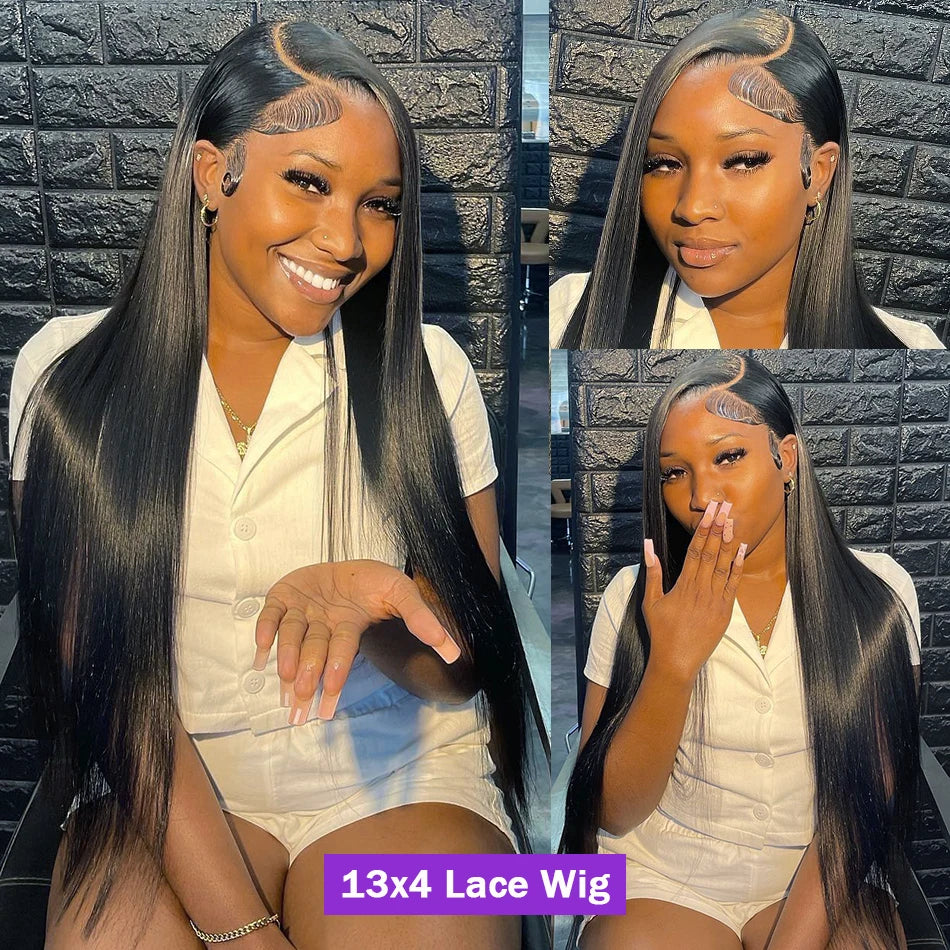 Glueless Wig Human Hair Ready To Wear Preplucked Straight Human Hair Wigs 5x5 Lace Closure Pre Cut 13x4 Lace Front Wigs