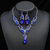 Elegant Peacock Crystal Necklace and Earrings Jewelry Set