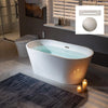 59" Acrylic Freestanding Bathtub with Brushed Nickel Overflow and Drain