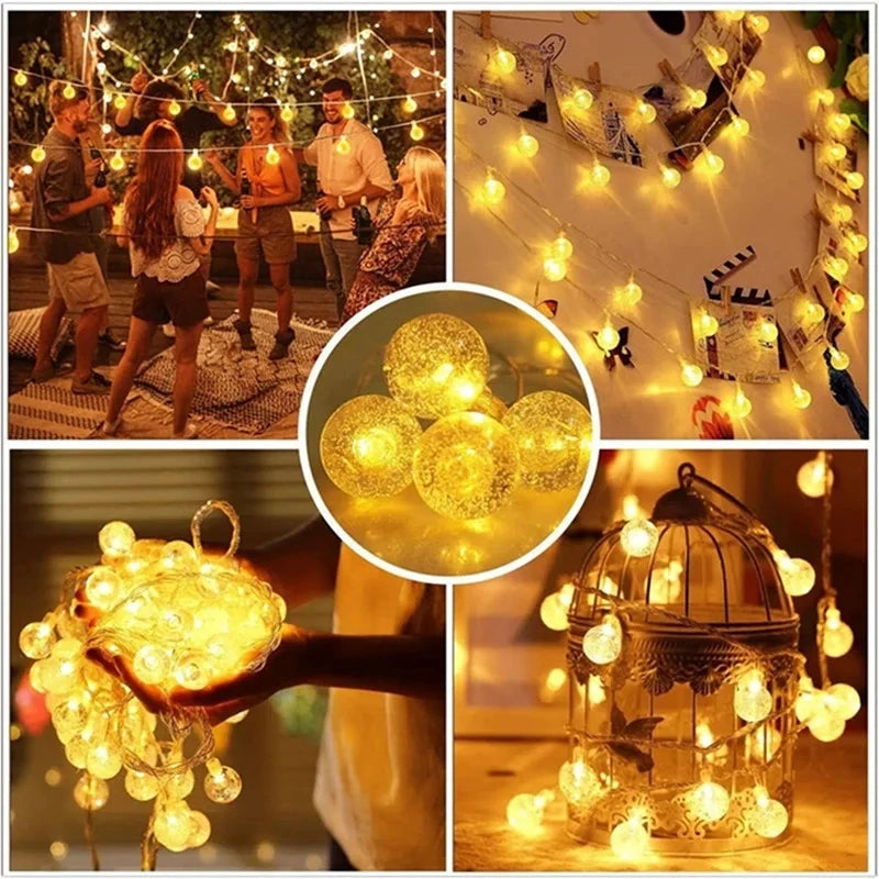 Waterproof Crystal Ball Fairy String Lights, battery Operated - Nellie's Way Beauty, Inc.