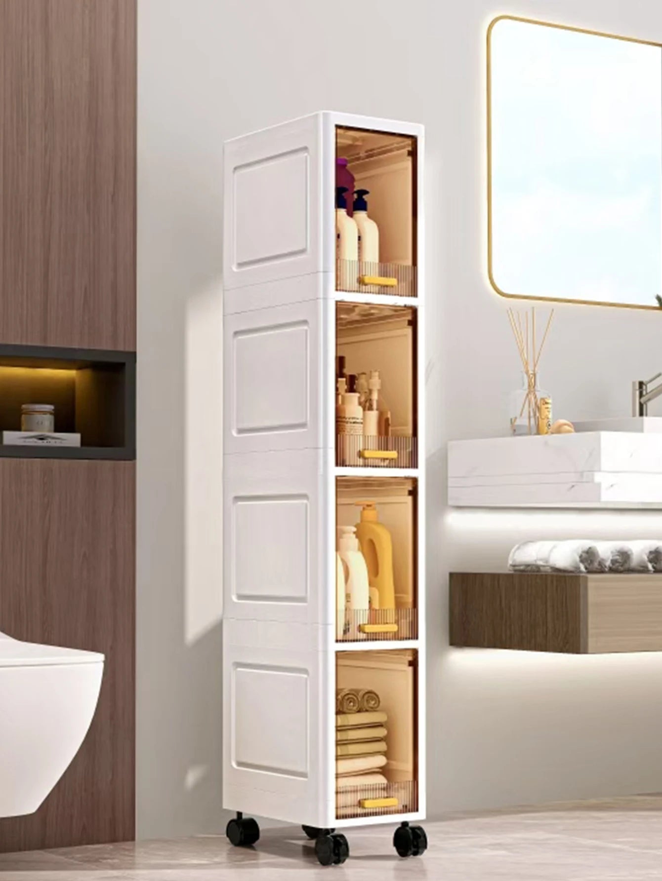Gap storage cabinet, multi-functional ultra-thin organizer-suitable for kitchen and bathroom gaps, storage cabinet, home storage