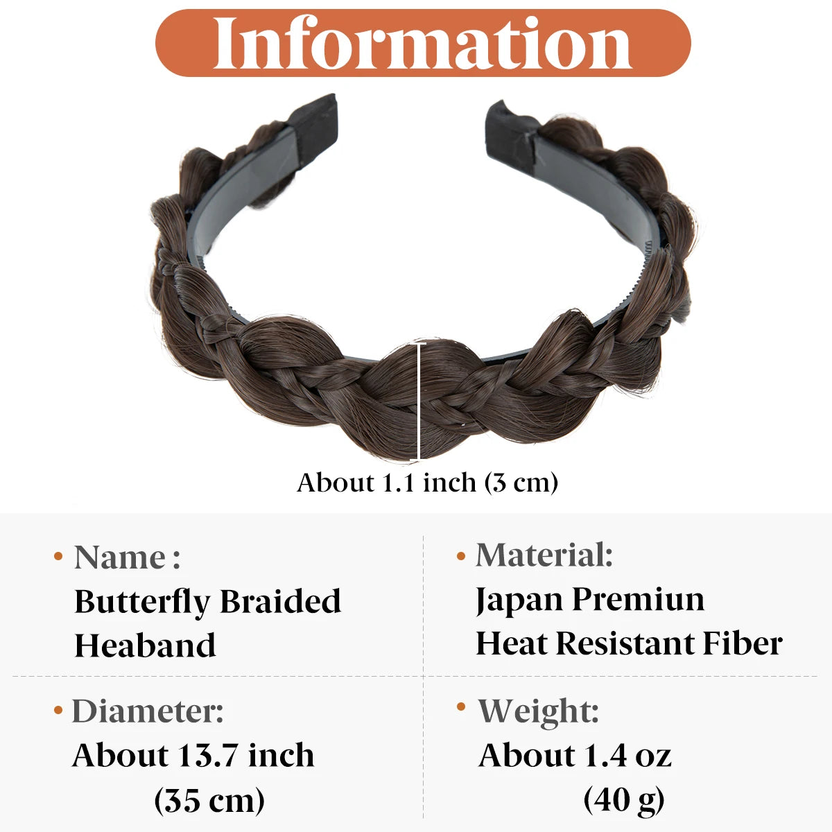 SARLA Synthetic Butterfly Braided Headband Hair Belt Plaited Hairband Bohemian Style Women Hairstyle Hairpieces H26