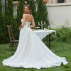 Elegant Lace Wedding Dresses  Sleeveless Deep V-Neck Sparkly Bridal Gowns Sweetheart Wedding Gown