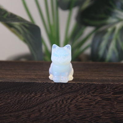 Mini Gemstone Cute Cat Statue Crystal