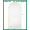 Arched Full Length Mirror81 x41 Full Body Floor Mirror Standing Hanging or Leaning Wall, Arch Wall Mirror with Stand Aluminum Al