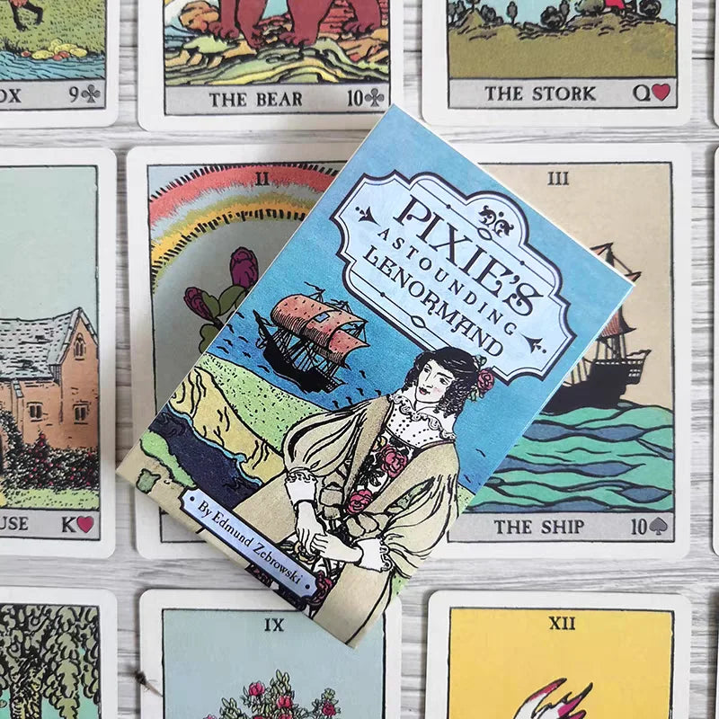 Astounding Lenormand Cards 36 Cards Deck Vintage Style Fortune Telling Oracle Cards Divination Tarot Deck With Guidebook