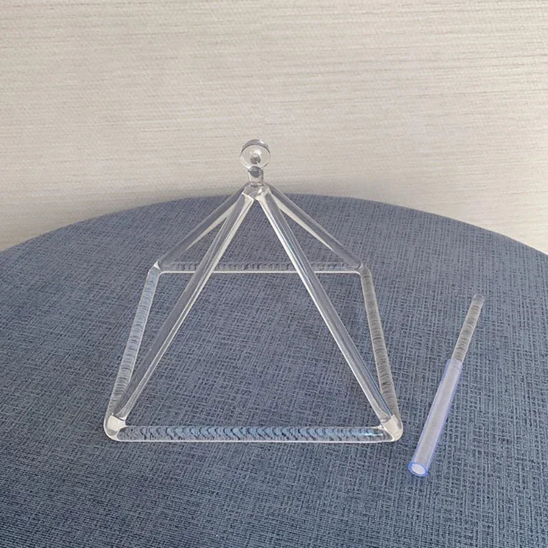 Quartz Crystal Singing Pyramid Yoga Meditation Sound Healing Instruments