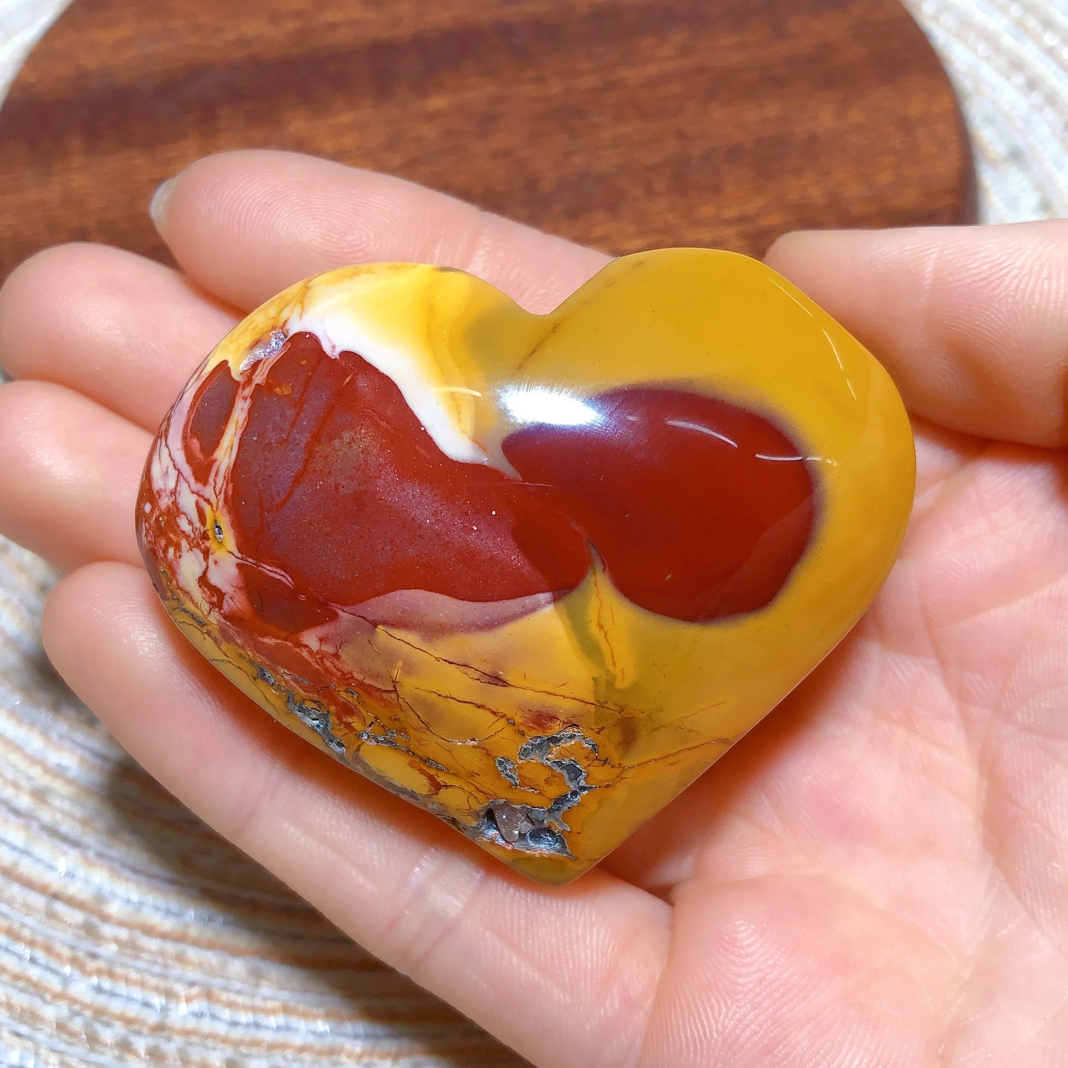 Natural Crystals Mookaite Heart Bounding Colorful Healing
