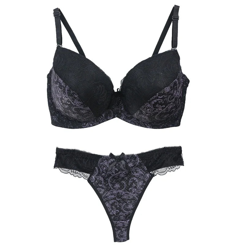 2022 New Bras Set For Womens Sexy Plus Size Female Lingerie Embroidered Lace 34/75 36/80 38/85 40/90 42/95 BCDE Cup Underwear