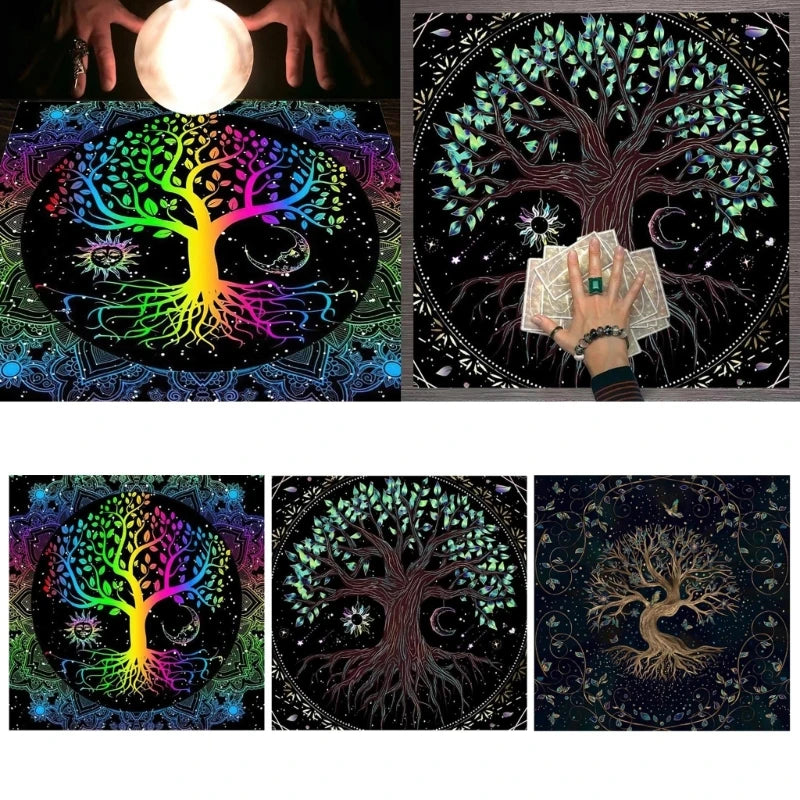 77HC Square Shape Pendulum Divinations Mat Altar Tablecloth Board Game Card Pad Rune Table Cloth Metaphysical Board Game Mat