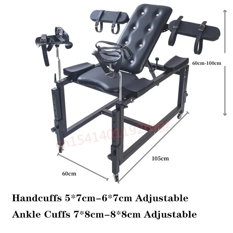Steel Sex Chair Stronger Straps Hands Legs Restraints Bondage Bench Bdsm Furniture with Dildo Machine Erotic Games Adult Toys