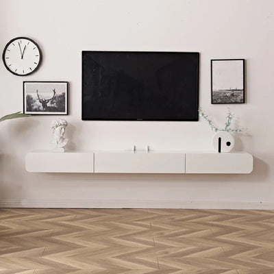 Wood Floating TV Cabinet, White