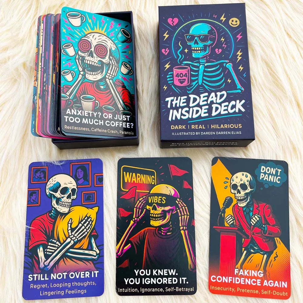 The Dead Inside Deck Tarot Cards , 54 Cards 13x8cm, Skeletal Divination Oracle, Meet Death Below Decks, Card Games