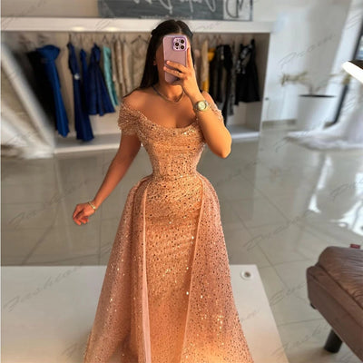 Sexy Princess Mermaid Style Backless Evening Gown