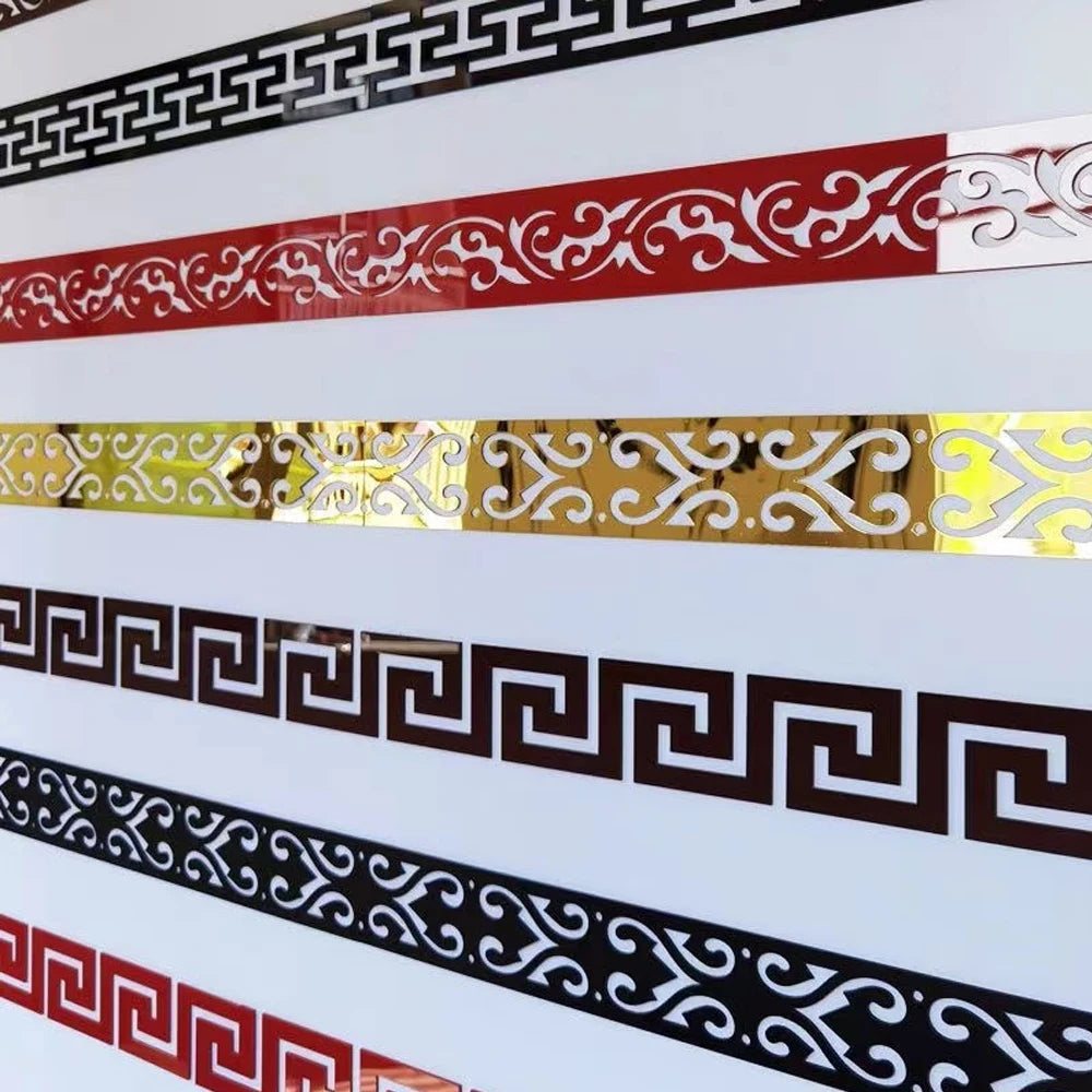 Acrylic Border Wall Mirror Sticker with Adhesive - Nellie's Way Beauty, Inc.