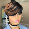 Pixie Cut Wig Human Hair Short Wig for Black Women Short Pixie Wig With Bangs full machine made  Wig