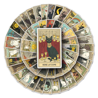10/35/78PCS Cartoon Tarot Card Stickers Divination Aesthetic
