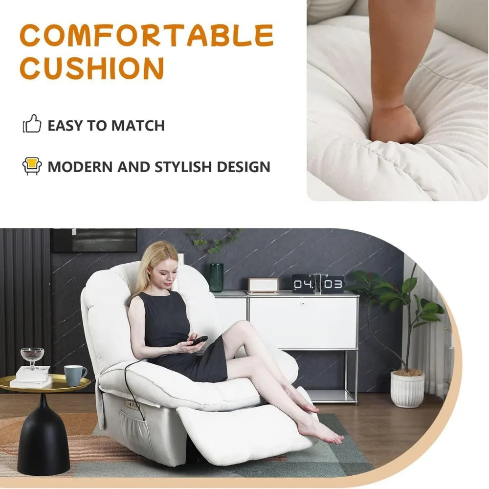 Electric Swivel Massage Rocker Recliner Chair with Heat