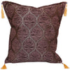 Trellis Myrtus Chenille Decorative Contemporary Turkish Pillow by Bareens Designer Rugs
