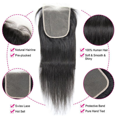 8-26inch Brazilian Straight Lace Frontal
