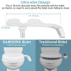 SAMODRA Right/Left Hand Toilet Bidet Sprayer Non-Electric Dual Nozzle Bidet Toilet Seat