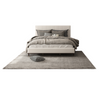 Light Gray Fabric, White & Brown Finish Queen Bed by Blak Hom