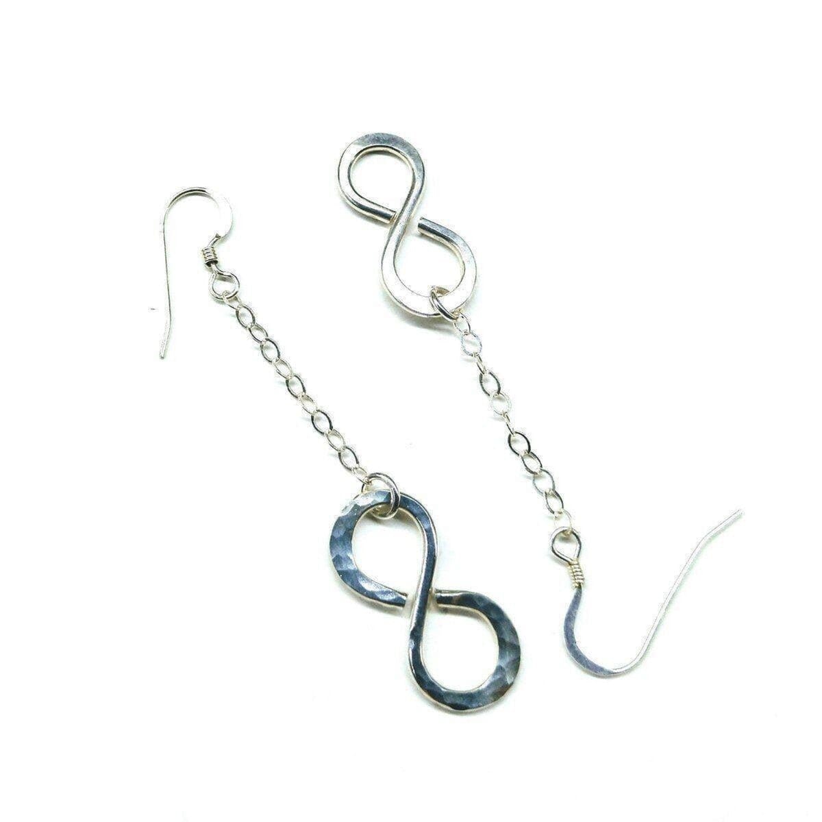 Sterling Silver Hammer Patterned Infinity Earrings by Alexa Martha Designs