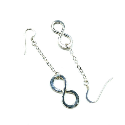 Sterling Silver Hammer Patterned Infinity Earrings by Alexa Martha Designs