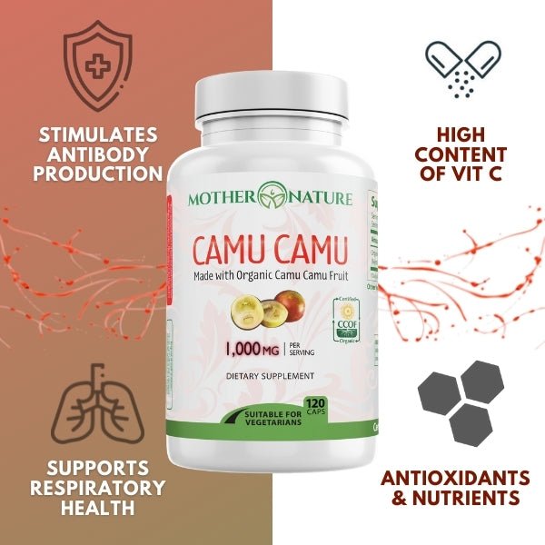 Camu Camu Berry Vitamin C Capsules by Mother Nature Organics - Nellie's Way Beauty, Inc.
