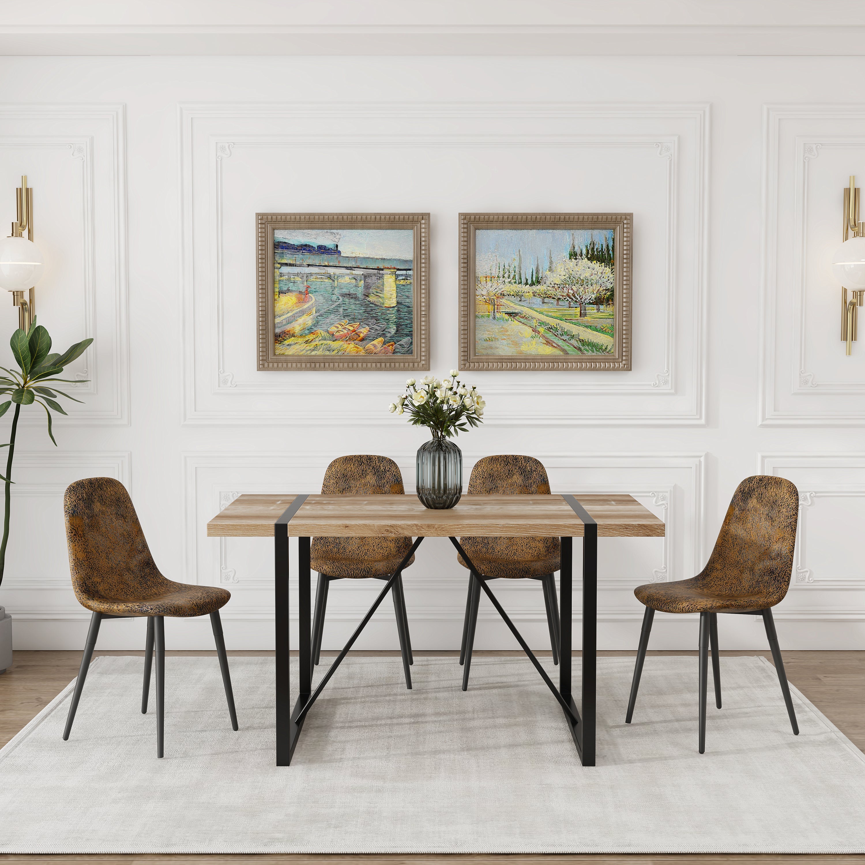 Dining Table and 4 Modern Dining Chairs by Blak Hom