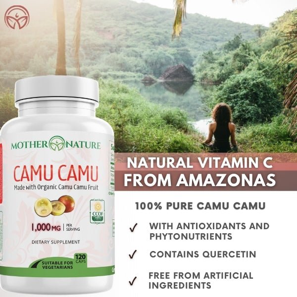 Camu Camu Berry Vitamin C Capsules by Mother Nature Organics - Nellie's Way Beauty, Inc.