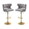 Set of 2 Modern Fashionable Velvet Bar Stools by Blak Hom