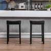 Set of 2 Counter Hight Faux Leather Stools Farmhouse Style by Blak Hom