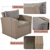 4-Piece Conversation Sofa Set with Beige Cushions by Blak Hom