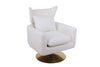 Classic Mid-Century 360-degree Swivel Accent Chair, White Teddy Fabric by Blak Hom