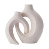 2Pcs Nordic Ceramic Vase Snuggle Set in White Matte by Blak Hom