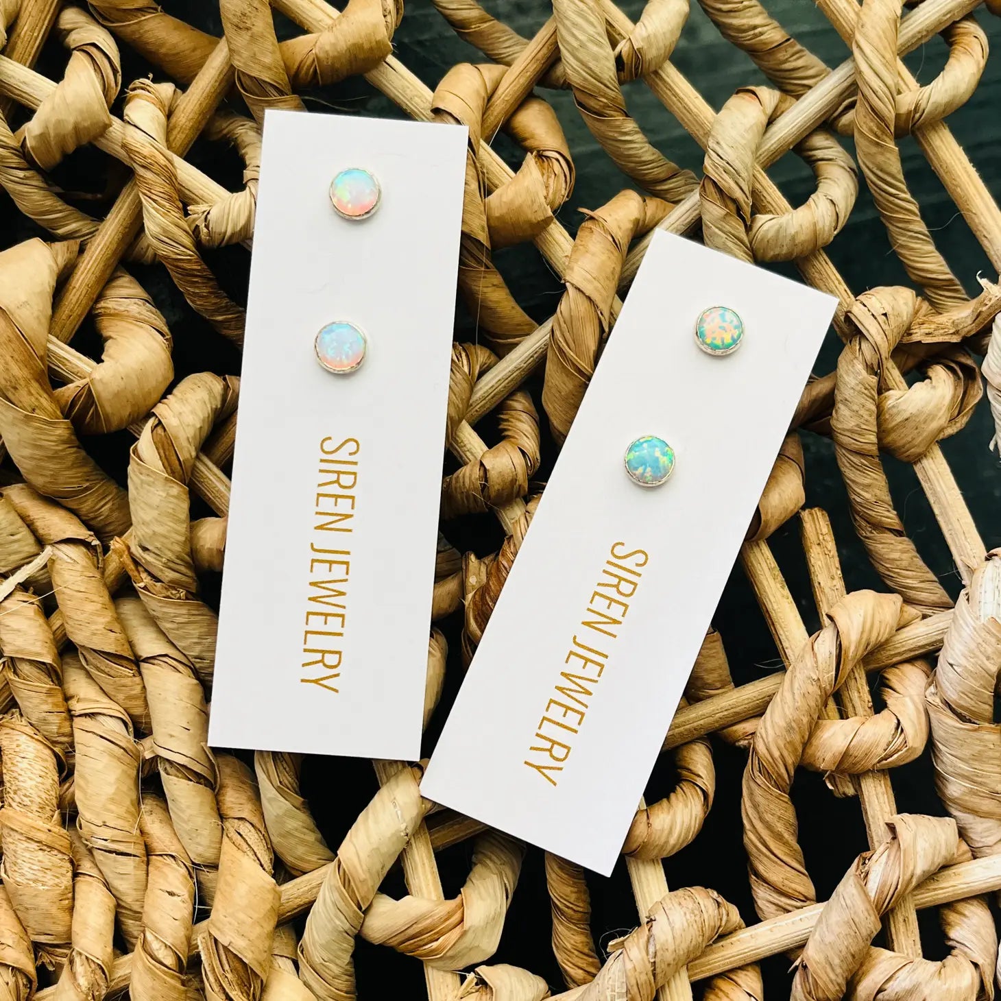 STANDARD OPAL STUD EARRINGS by SIREN JEWELRY