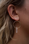 Mini Crystal Quartz Hoops by Toasted Jewelry