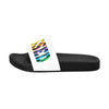 Womens Slides, Flip Flop Sandals, Multicolor Blessed  Print by inQue.Style