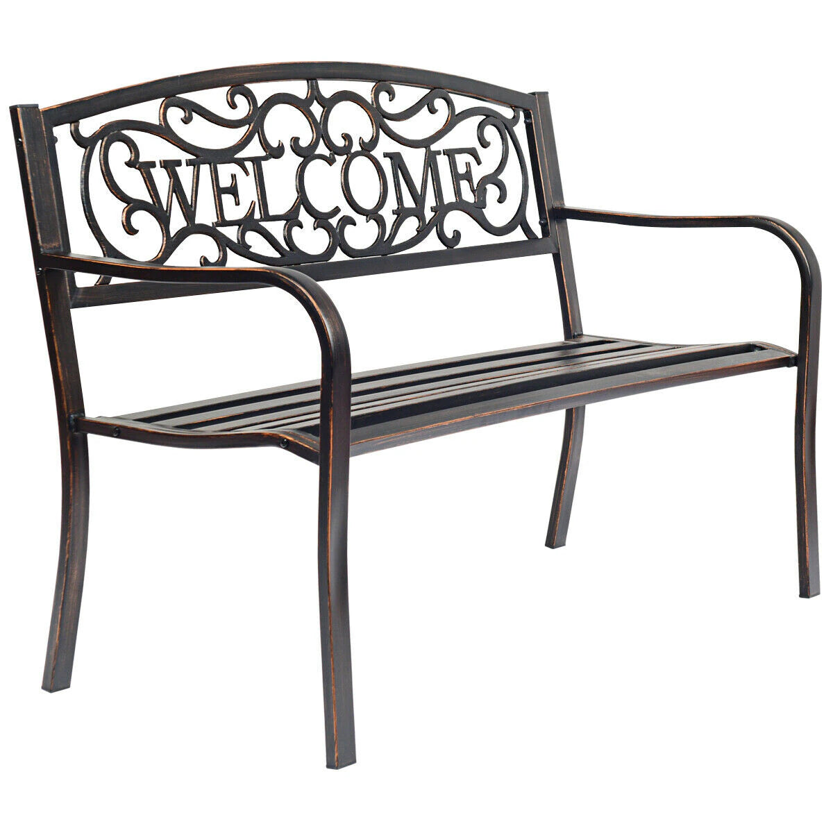 Welcome Garden Bench Steel Frame