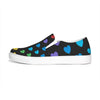 Womens Sneakers, Rainbow Hearts Low Top Slip-on Canvas Shoes by inQue.Style