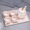 6 Pieces Marble  Ceramic Tea Set by Blak Hom