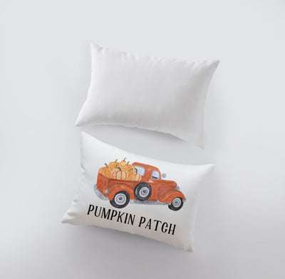 Pumpkin Patch Truck | 18x12 Throw Pillow Cover
