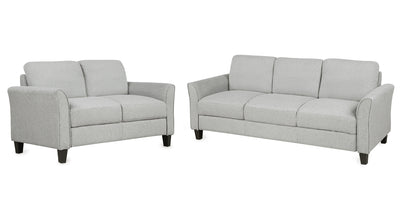Loveseat Sofa and 3-seat sofa (Light Gray)